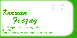 karman ficzay business card